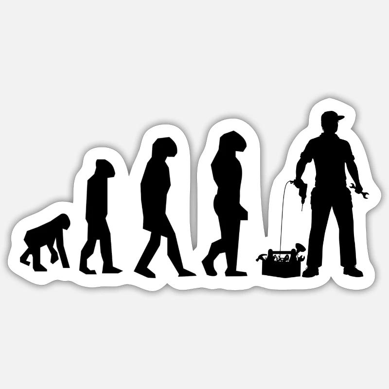 évolution bricoleur Sticker taille S (10 x 10 cm)