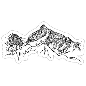 Walliser Weisshorn, Switzerland, Alps, Mountains, 4000m - Sticker size S (10 x 10 cm) - white matte - Front