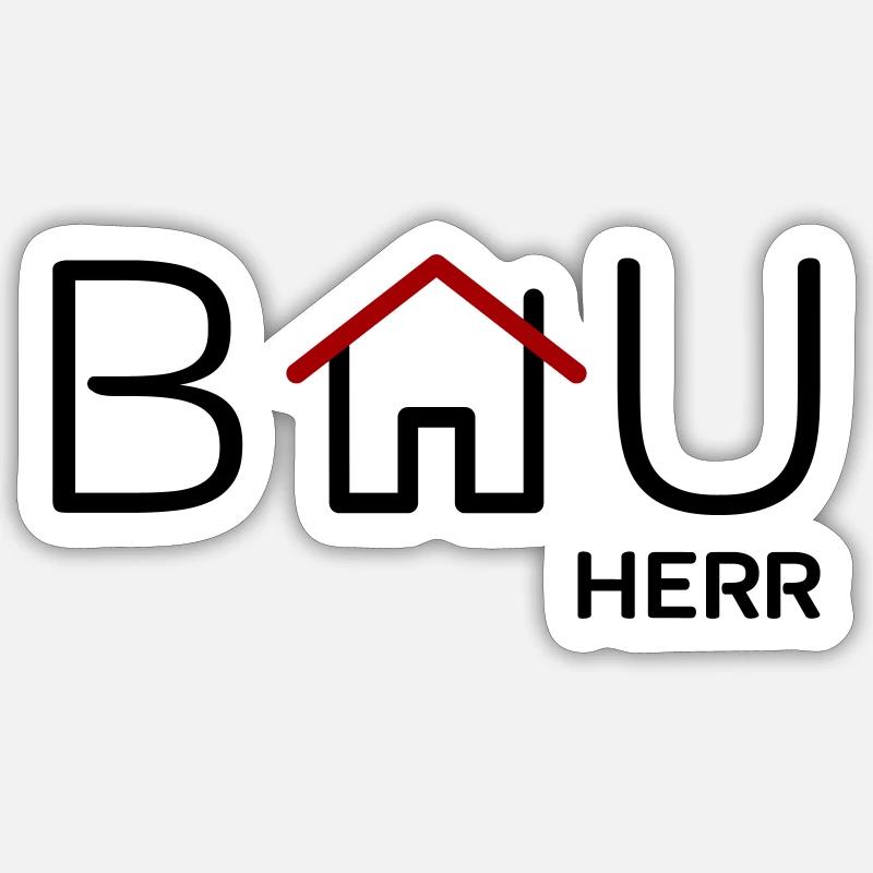 Bauherr - Sticker Größe S (10 x 10 cm) - Mattweiß