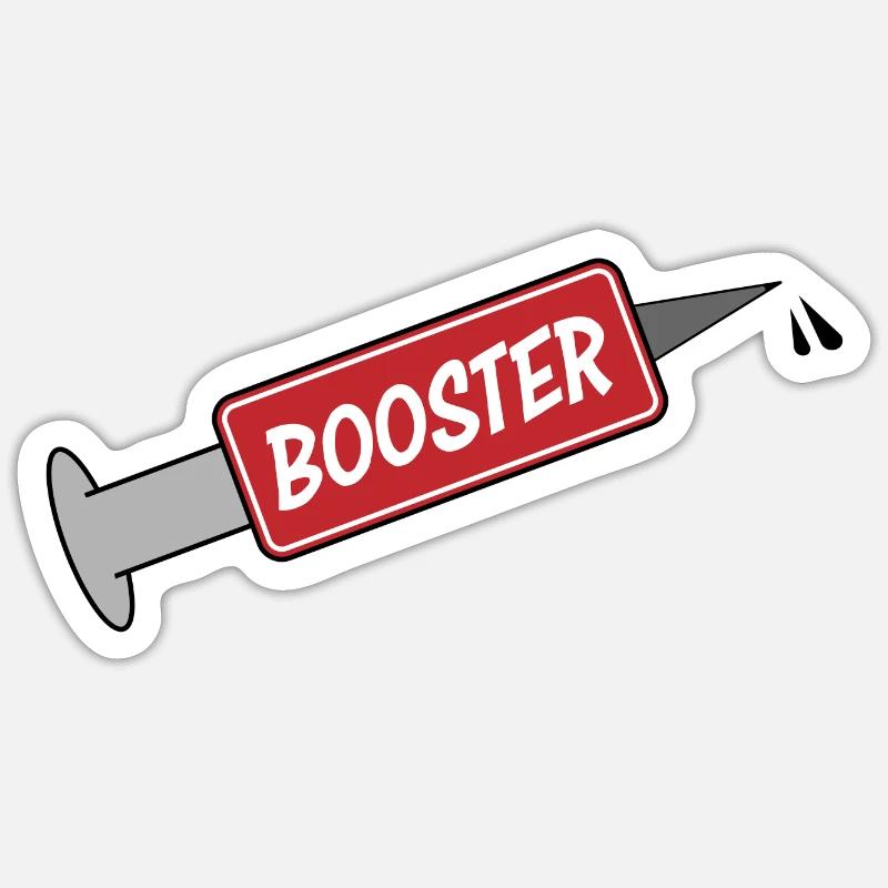 Spritze Impfstoff Booster - Sticker Größe S (10 x 10 cm) - Mattweiß
