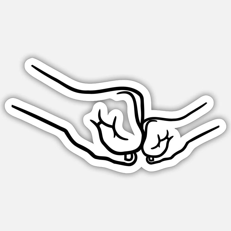 Kind 2 Fäuste - Sticker Größe S (10 x 10 cm) - Mattweiß