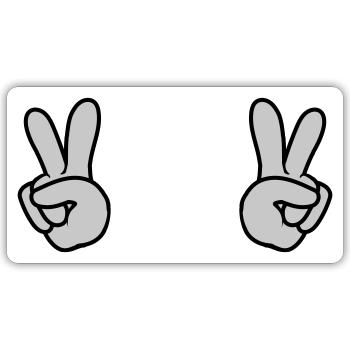 2 Peace Hände - Sticker Größe S (10 x 10 cm) - Mattweiß - Vorne