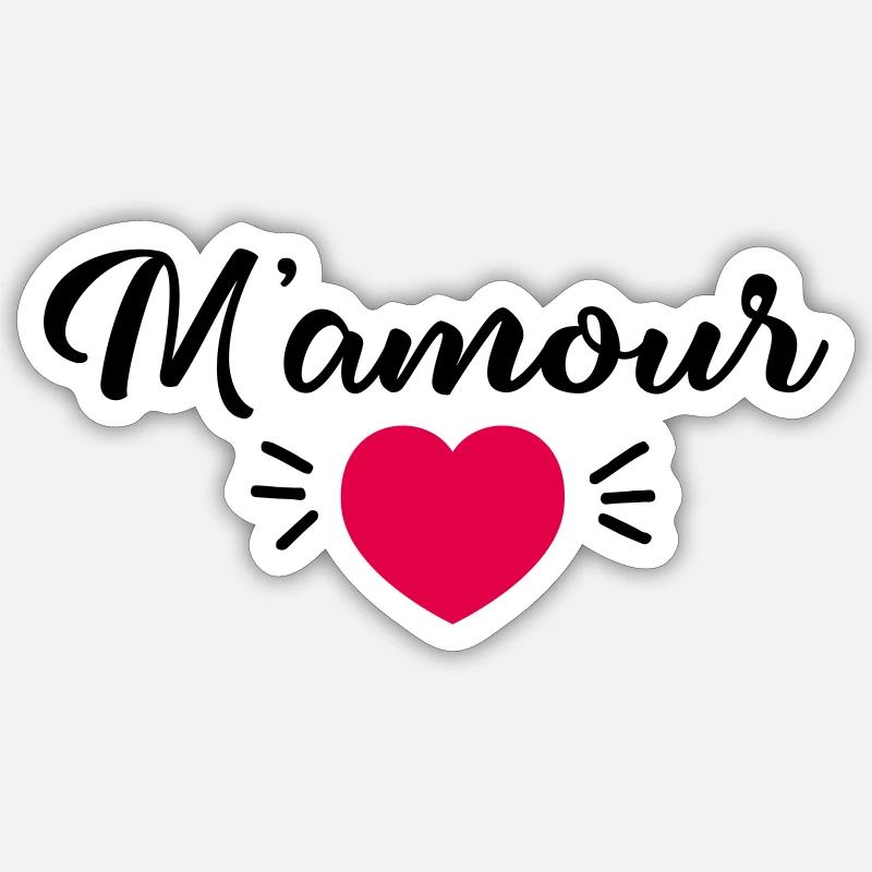 m'amour - Sticker taille S (10 x 10 cm) - blanc mat