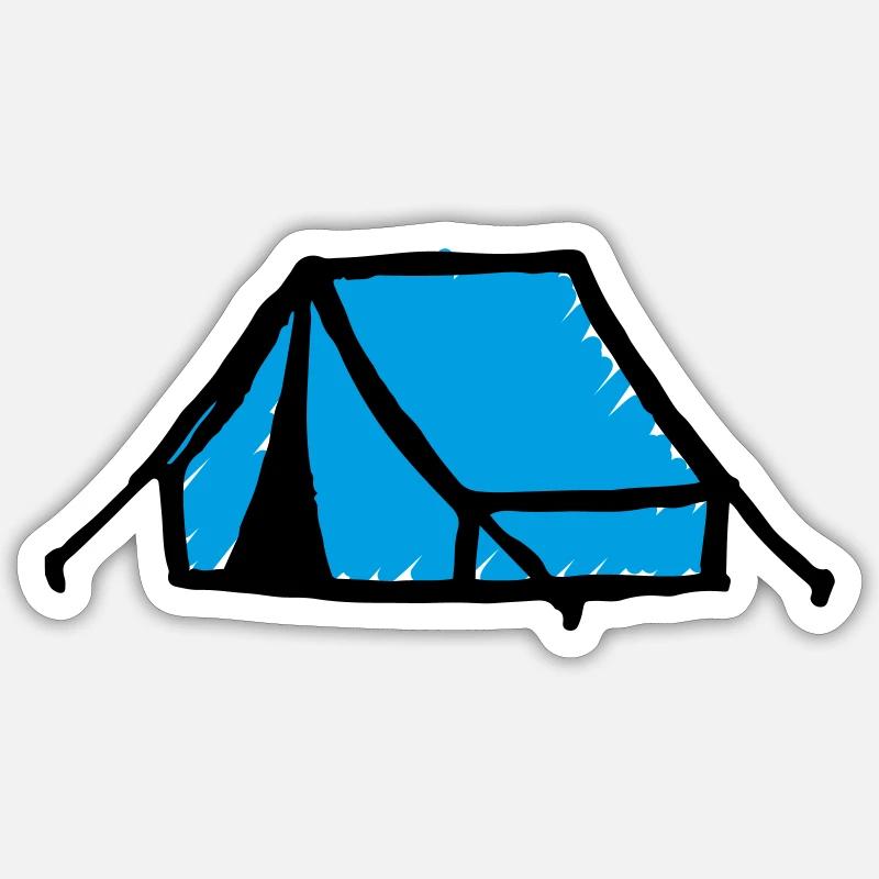 Tent - Sticker size S (10 x 10 cm) - white matte