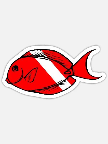 Doktorfisch two von Scuba.Style - Sticker Größe S (10 x 10 cm) - Mattweiß