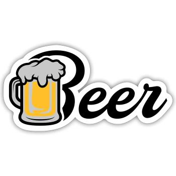 Bière Maßkrug - Sticker taille S (10 x 10 cm) - blanc mat - Devant