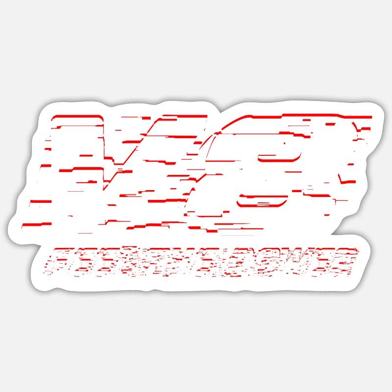 V8 - Sticker Größe S (10 x 10 cm) - Mattweiß