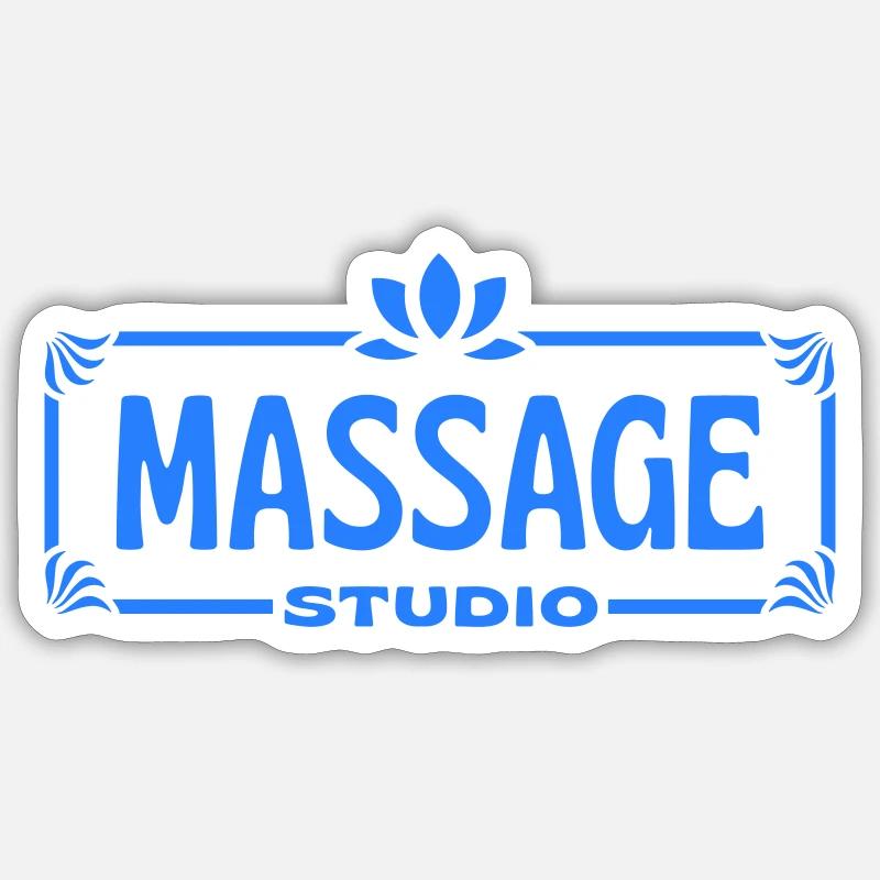 Massage Studio - Sticker size S (10 x 10 cm) - white matte