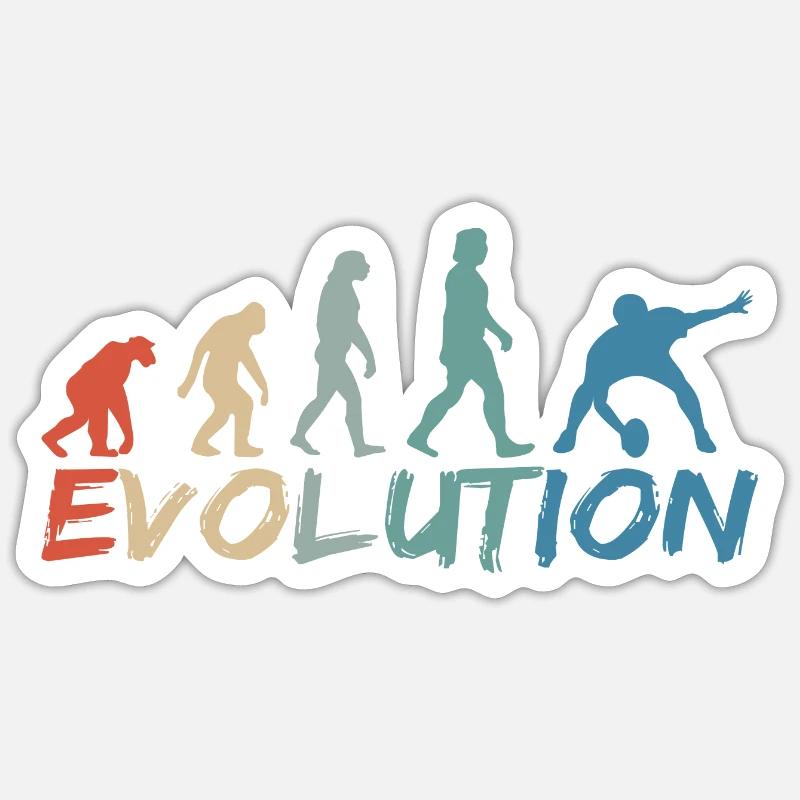 Rugby Evolution Vintage - Sticker size S (10 x 10 cm) - white matte