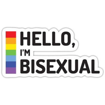 Hallo, ich bin bisexuell - Sticker Größe S (10 x 10 cm) - Mattweiß - Vorne