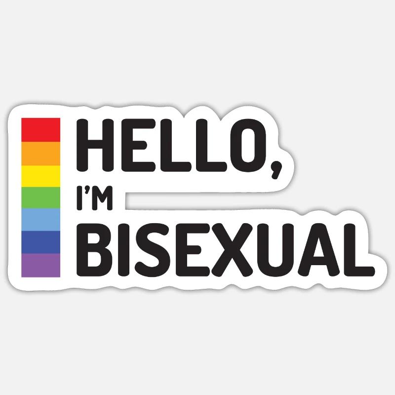 Hello, I'm Bisexual - Sticker size S (10 x 10 cm) - white matte