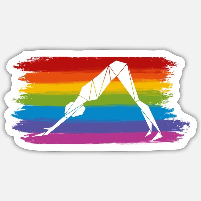 Down Dog - Sticker Größe S (10 x 10 cm) - Mattweiß