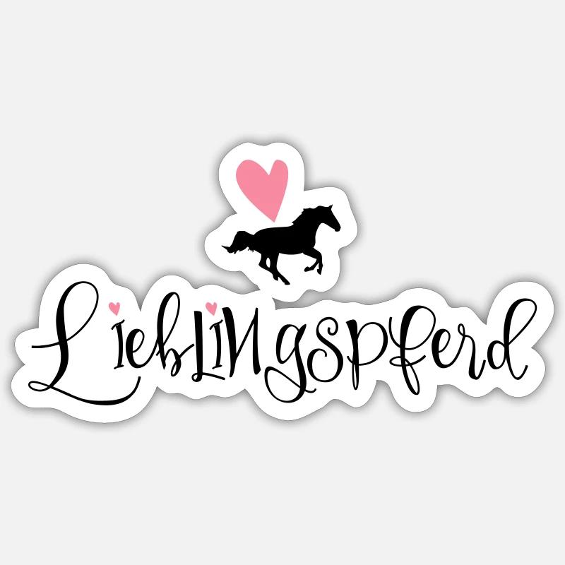 Lieblingspferd - Sticker Größe S (10 x 10 cm) - Mattweiß