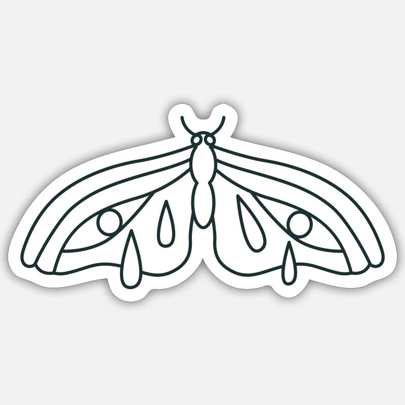 Sad crying moth Sticker size S (10 x 10 cm)