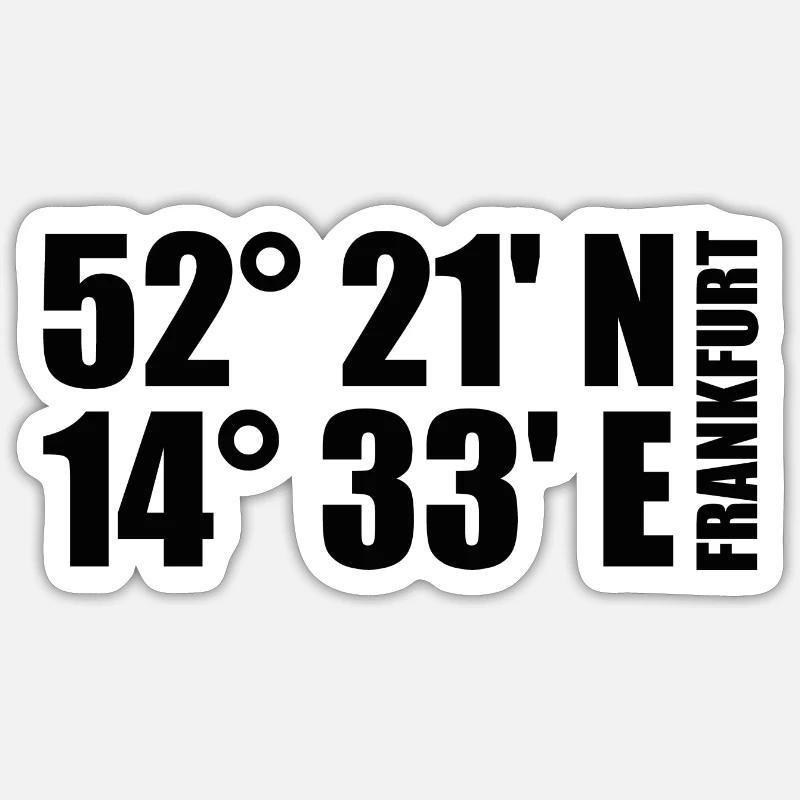 Coordonnées de Francfort (Oder) Sticker taille S (10 x 10 cm)