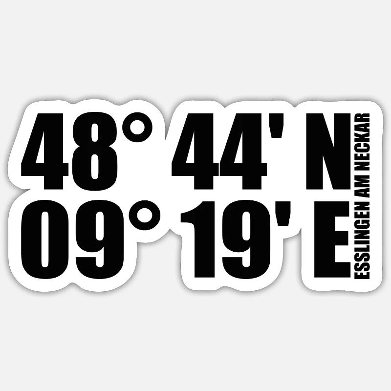 Esslingen am Neckar coordinates Sticker size S (10 x 10 cm)