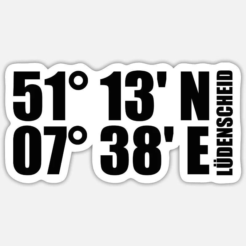 Lüdenscheid coordinates - Sticker size S (10 x 10 cm) - white matte