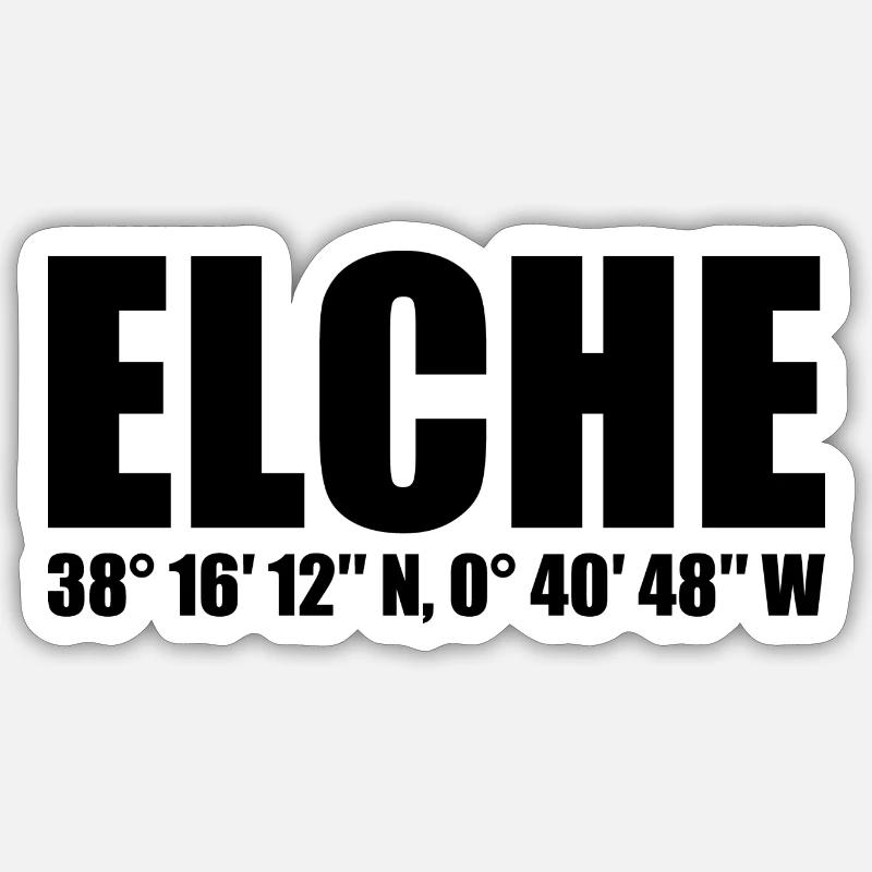 Coordonnées d’Elche - Sticker taille S (10 x 10 cm) - blanc mat