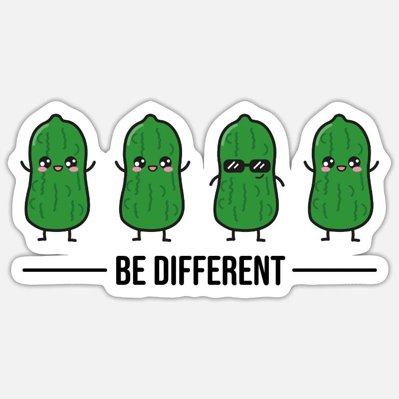 Be Different Saure Gurke Grillsaison Grillen Sticker Größe S (10 x 10 cm)