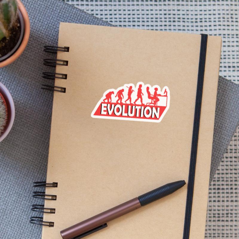 Computer Nerd Programmierer Evolution witzige Sticker Größe S (10 x 10 cm)