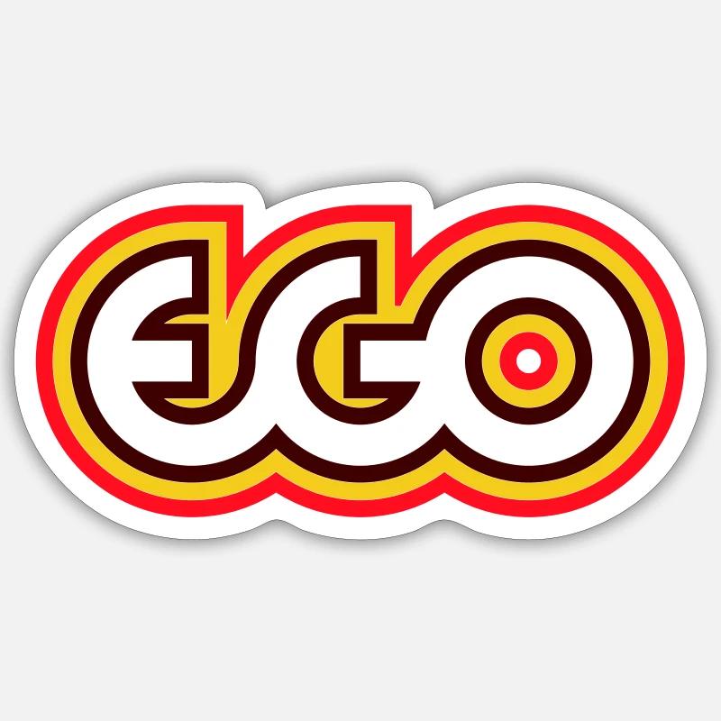 Ego Retro - Sticker Größe S (10 x 10 cm) - Mattweiß