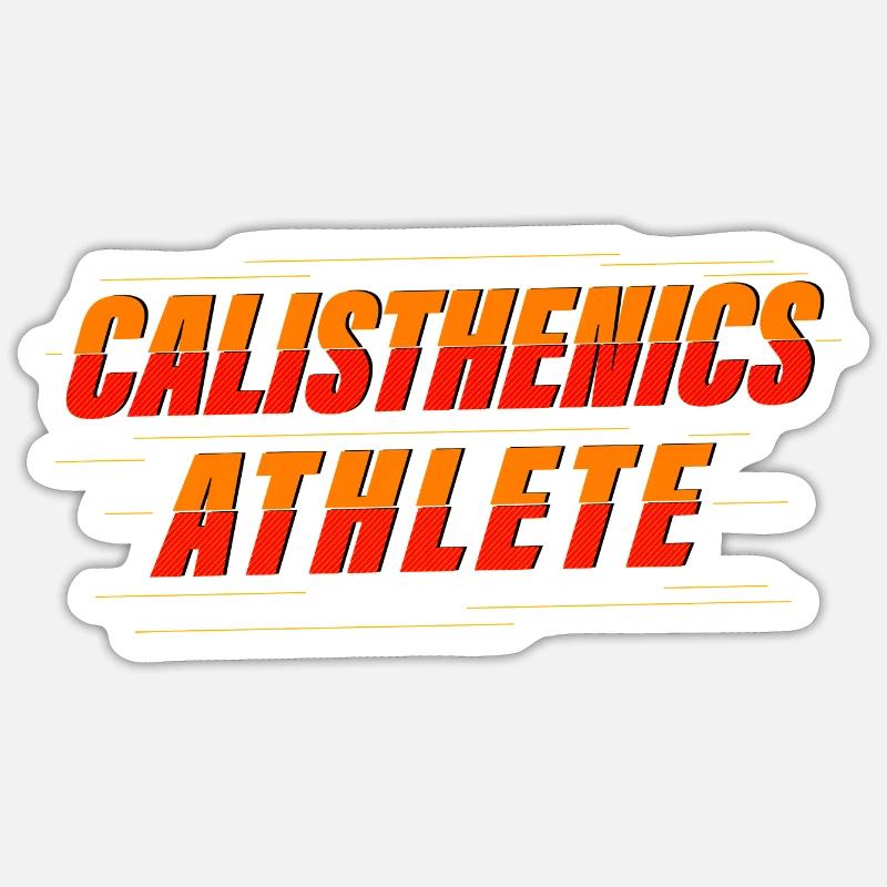 Calisthenics Athlet – Kraftkunst - Sticker Größe S (10 x 10 cm) - Mattweiß
