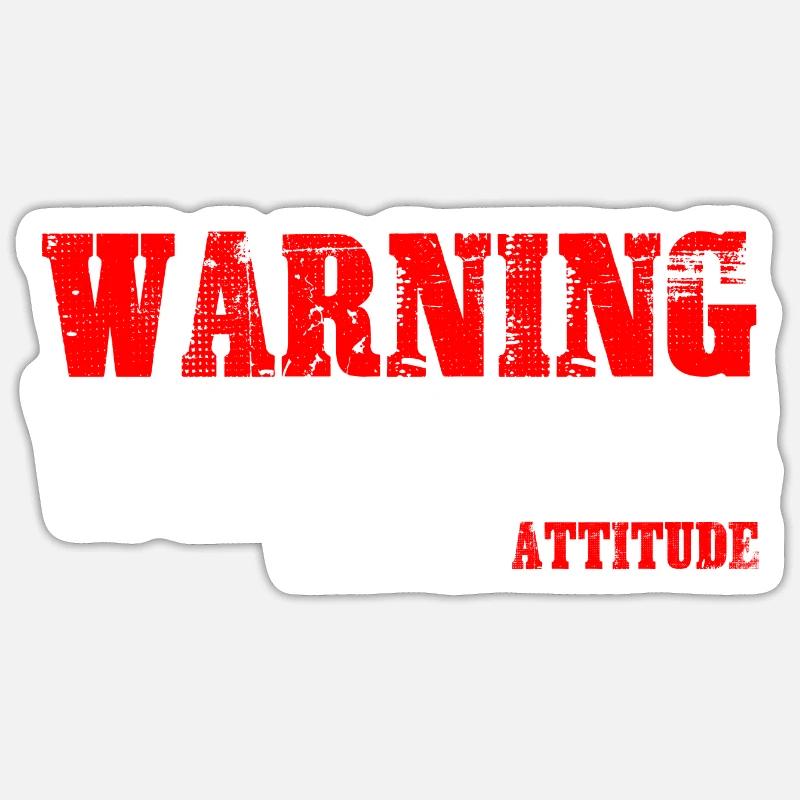 Avertissement Serveuse avec une attitude - Sticker taille S (10 x 10 cm) - blanc mat