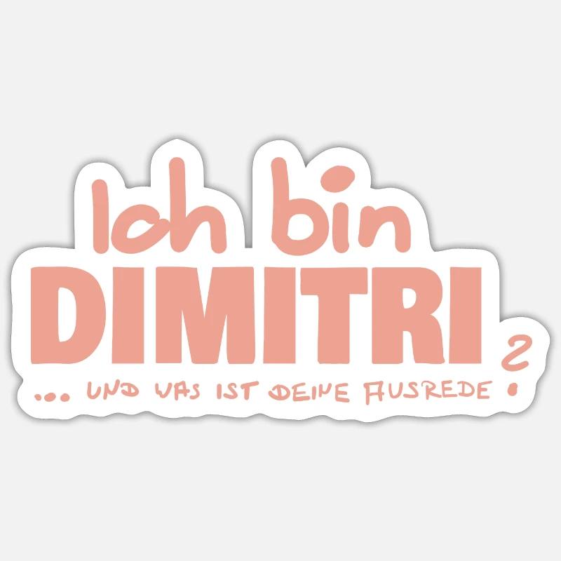 Dimitri - Sticker Größe S (10 x 10 cm) - Mattweiß