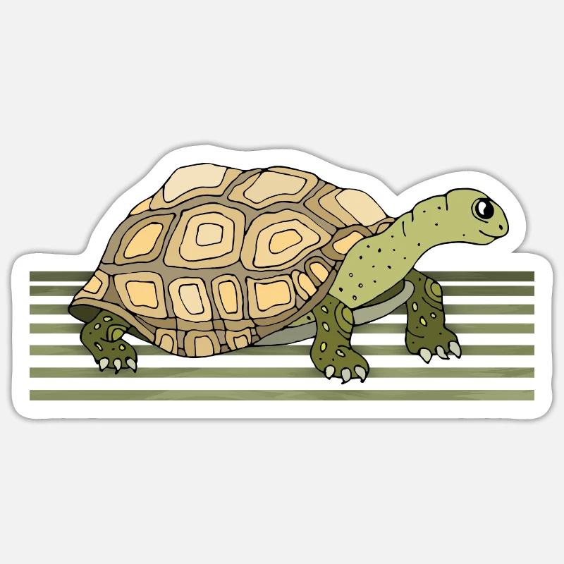Schildkröte - Sticker Größe S (10 x 10 cm) - Mattweiß