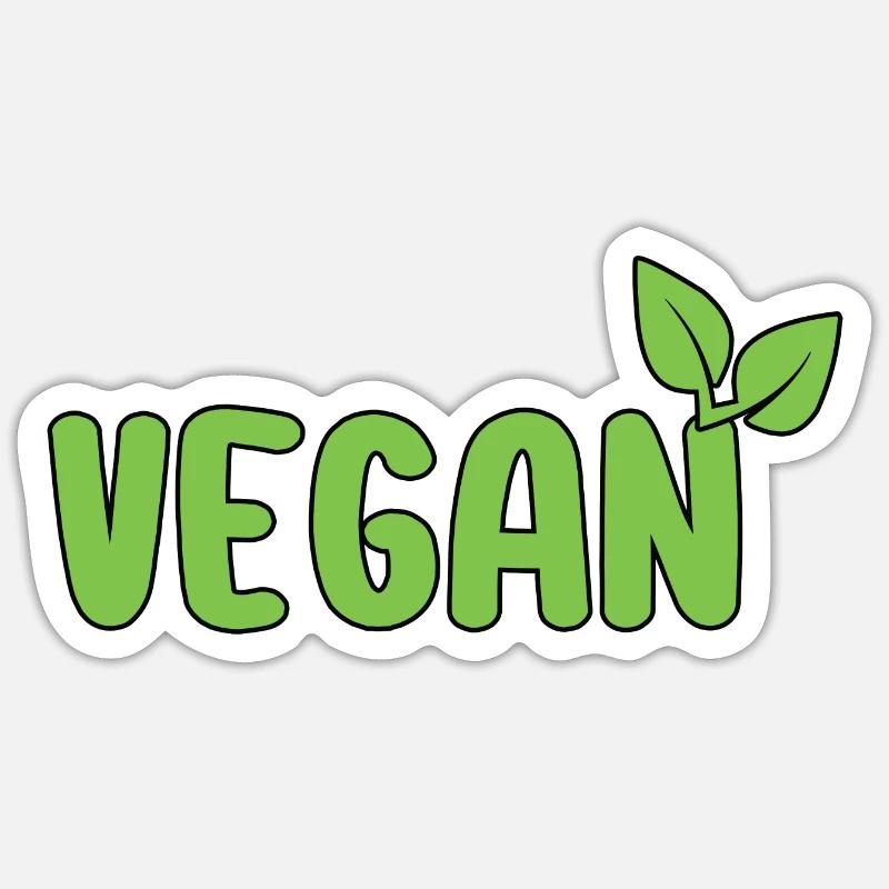 Vegan - Sticker Größe S (10 x 10 cm) - Mattweiß