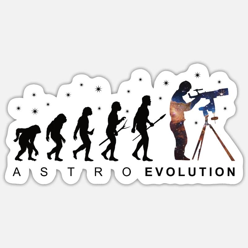 Astronomie Evolution Astrofotografie Geschenk Sticker Größe S (10 x 10 cm)