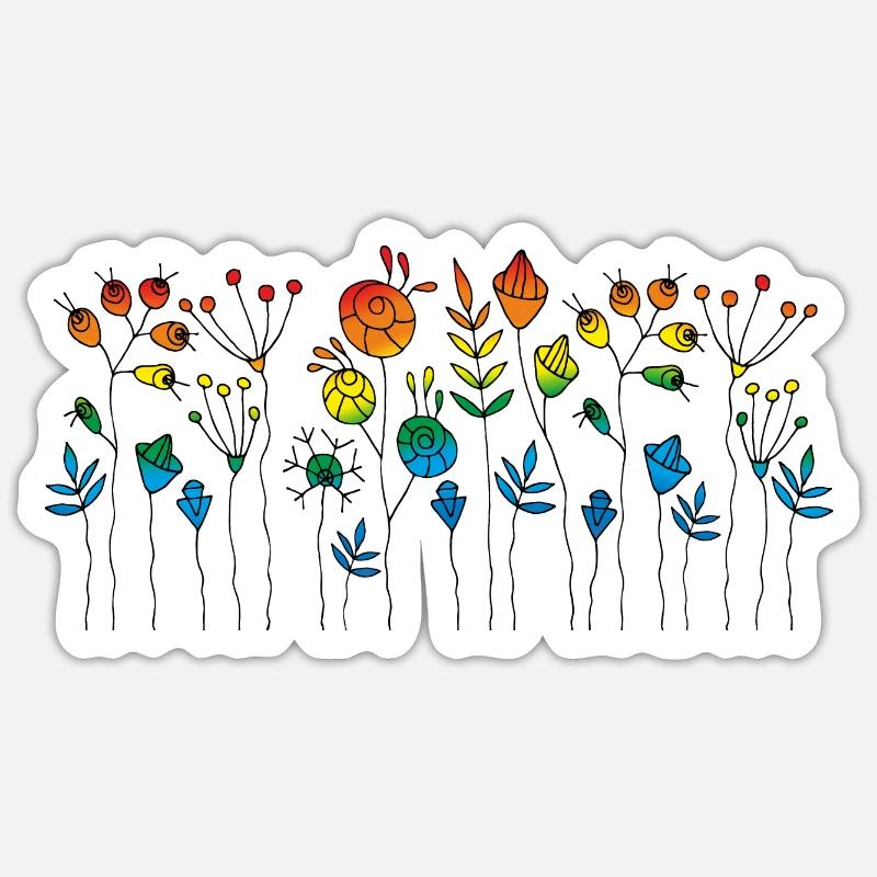 Fleur - Sticker taille S (10 x 10 cm) - blanc mat