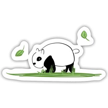 Tierliebe Cartoon Panda Ökosystem Natur Grass - Sticker Größe S (10 x 10 cm) - Mattweiß - Vorne