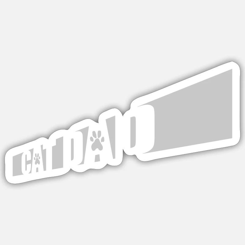 Chat Papa Katzenfreund Balken - Sticker taille S (10 x 10 cm) - blanc mat