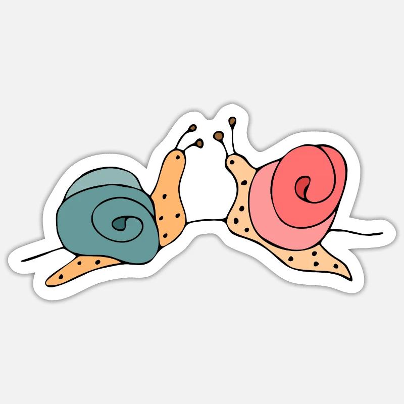 Escargots - Sticker taille S (10 x 10 cm) - blanc mat