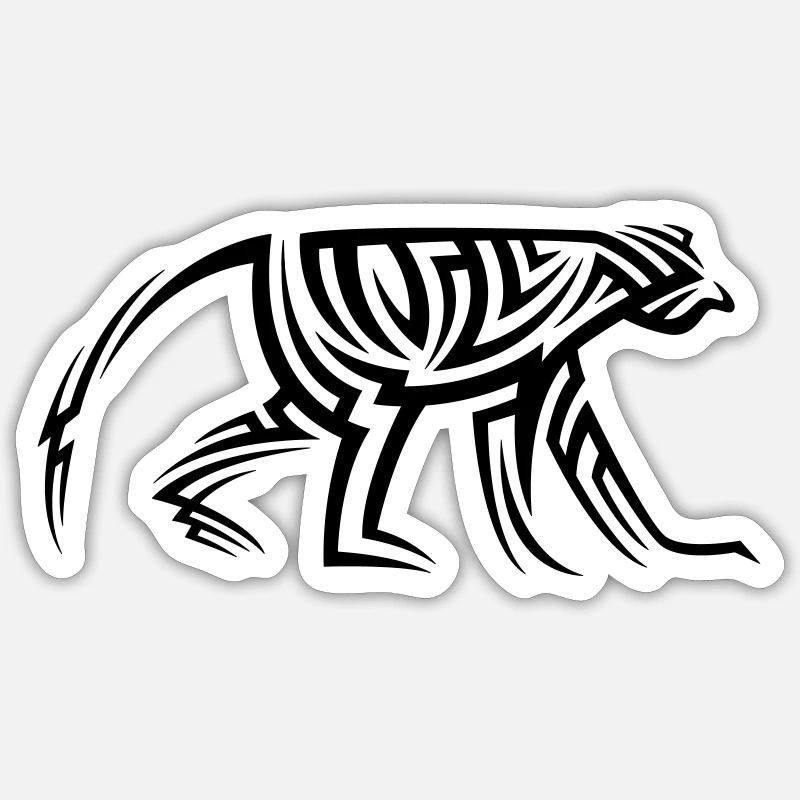 Tatouage tribal de singe - Sticker taille S (10 x 10 cm) - blanc mat