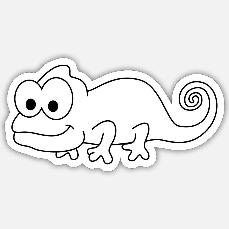 Chamäleon Comic Tier Sticker Größe S (10 x 10 cm)