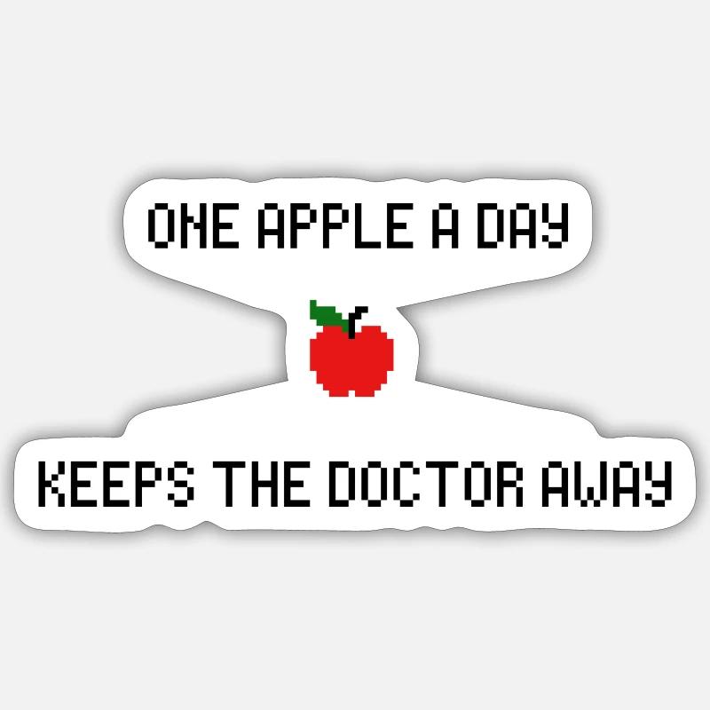 One Apple A Day 8-bit Sticker size S (10 x 10 cm)