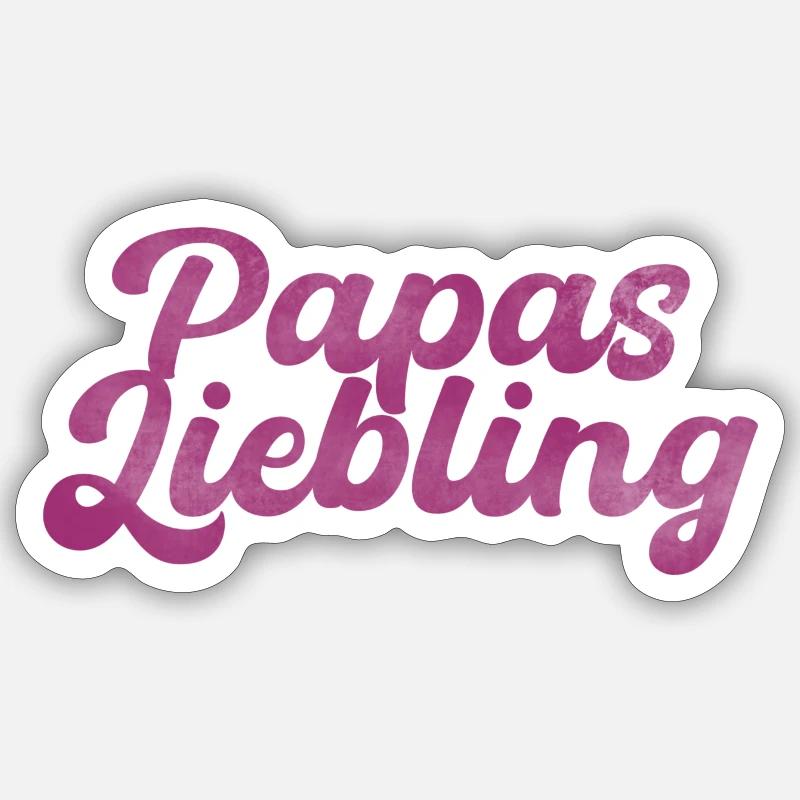 Papas Liebling bester Vater Geschenk - Sticker Größe S (10 x 10 cm) - Mattweiß