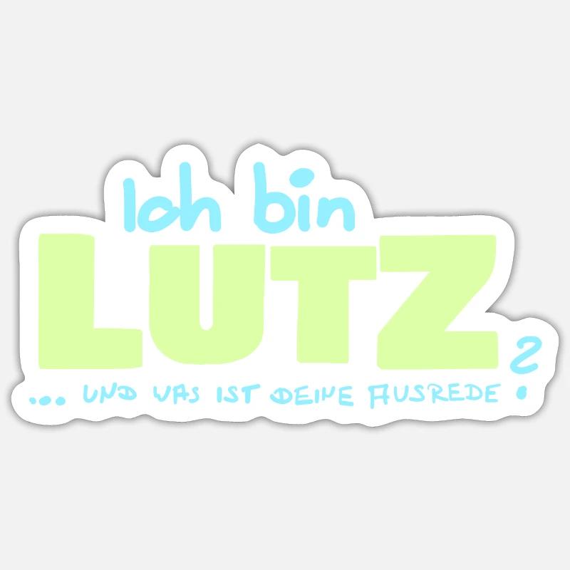 Lutz - Sticker Größe S (10 x 10 cm) - Mattweiß