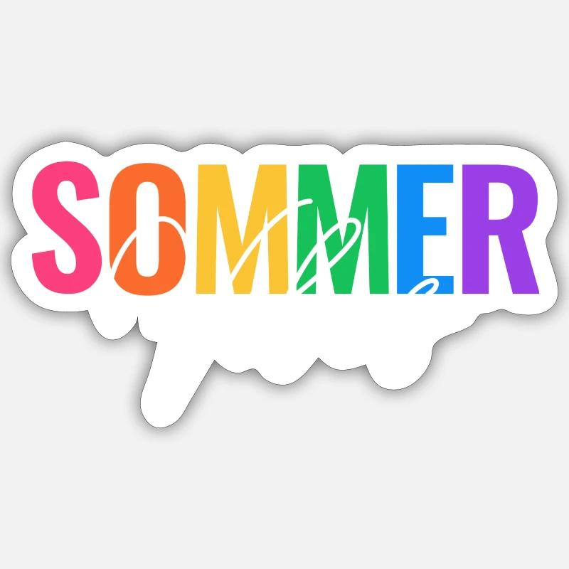 SOMMER VIBES STIMMUNG - Sticker Größe S (10 x 10 cm) - Mattweiß