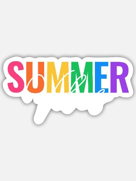 SUMMER VIBES - FEELINGS - Sticker Größe S (10 x 10 cm) - Mattweiß