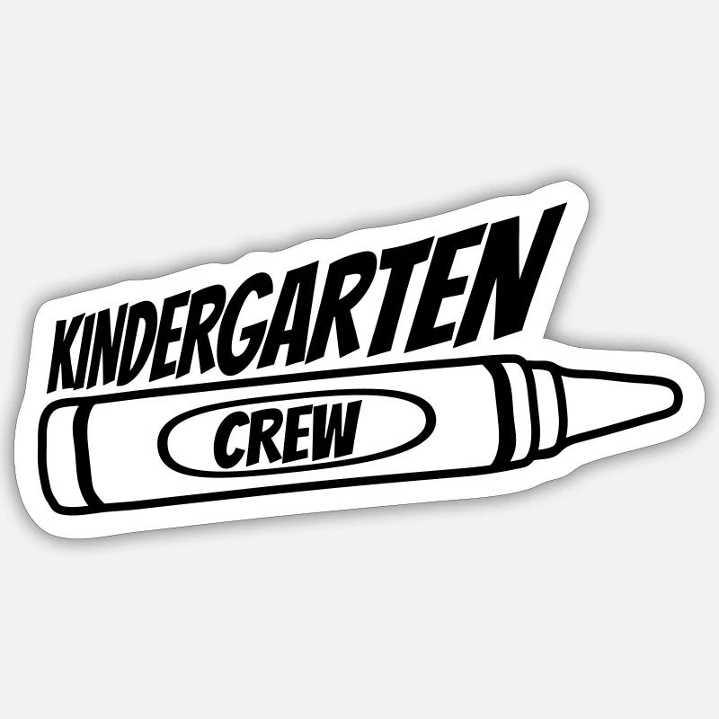 Équipe Kindergarten Crew Wax Crayon - Sticker taille S (10 x 10 cm) - blanc mat