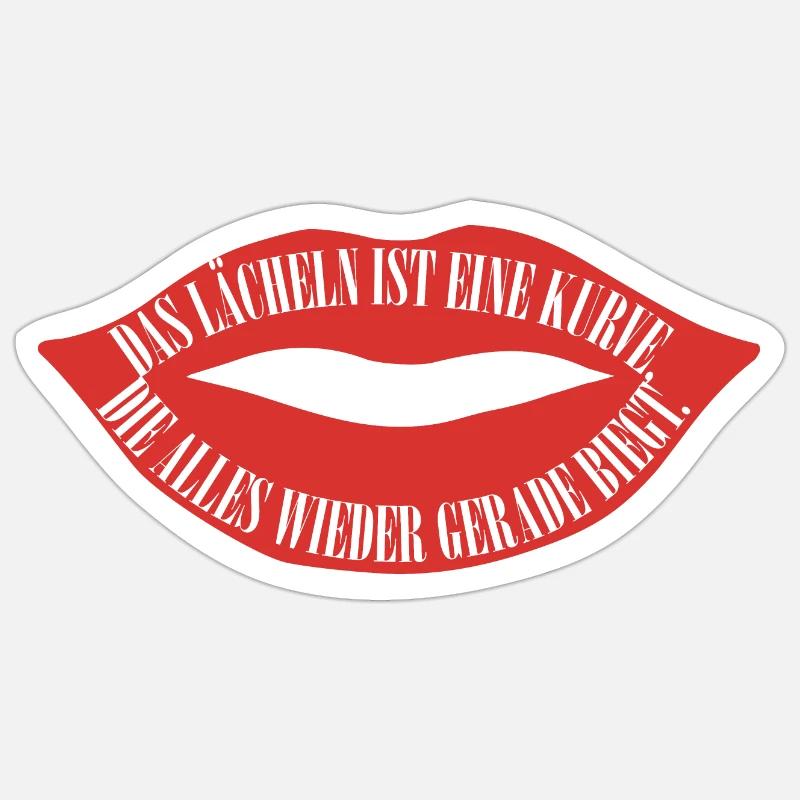 Das lächeln ist eine Kurve Sticker Größe S (10 x 10 cm)