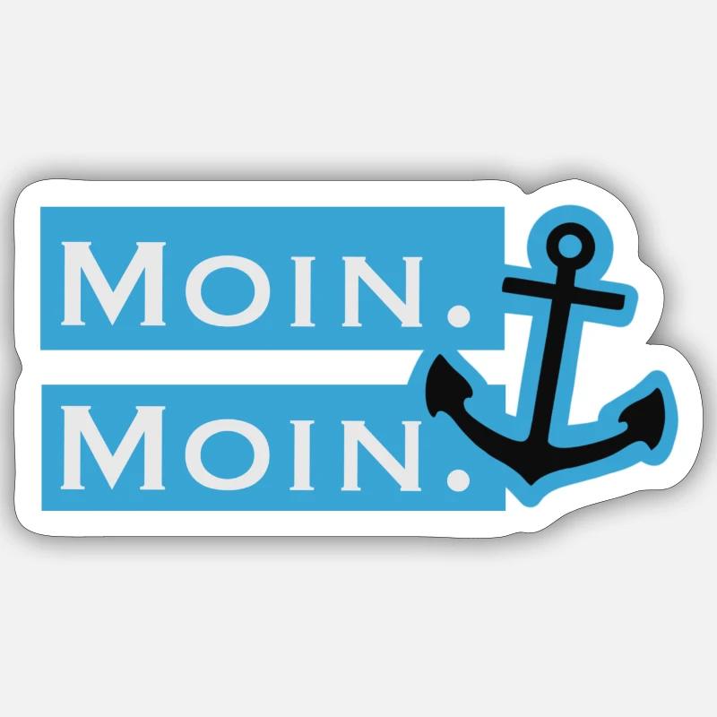 Moin Moin - Sticker Größe S (10 x 10 cm) - Mattweiß