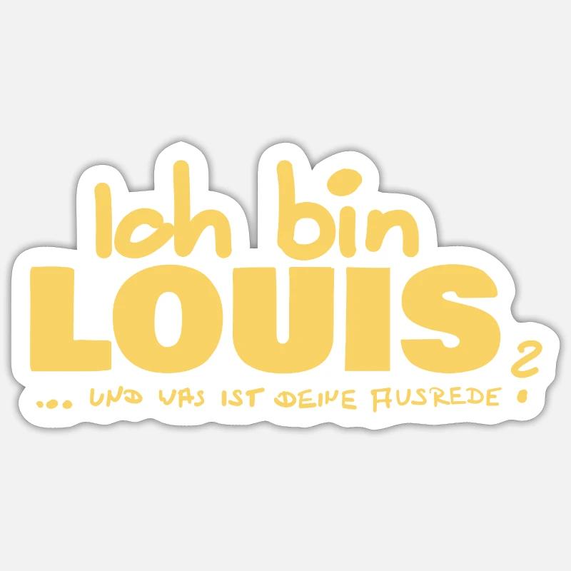 Louis - Sticker Größe S (10 x 10 cm) - Mattweiß
