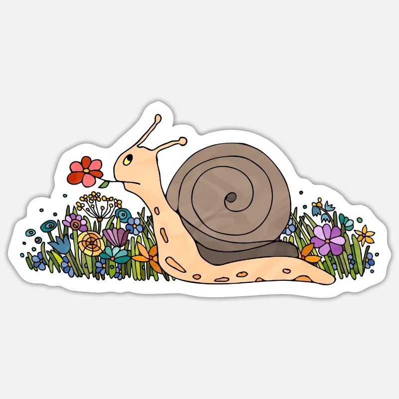 Escargot - Sticker taille S (10 x 10 cm) - blanc mat