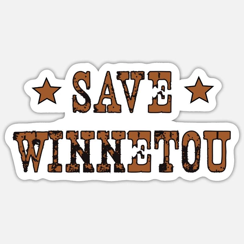 Save Winnetou Indian Wild West Gift Sticker size S (10 x 10 cm)