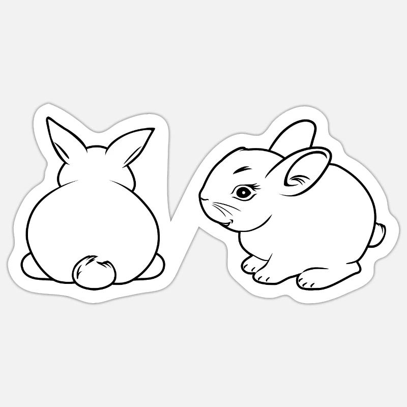 Two rabbits Sticker size S (10 x 10 cm)