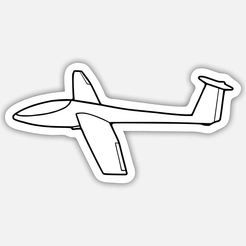 Planeur - Sticker taille S (10 x 10 cm) - blanc mat